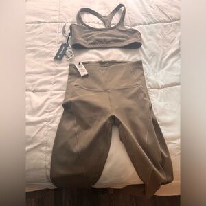 TNA Butter color turner taupe xs pants small sport bra